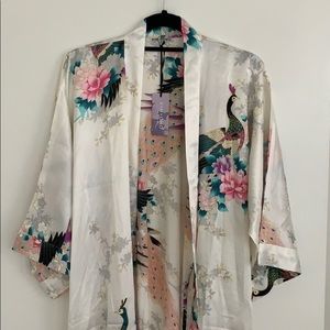 Kim + Ono Long Satin Kimono robe